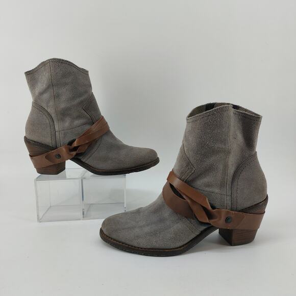 OTBT Bedford Sz 8M Gray Suede Leather Boots Ankle Bootie - Picture 3 of 16